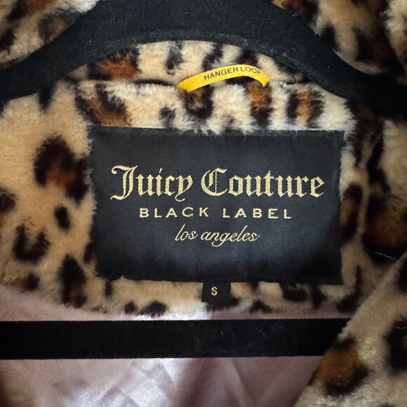 Black Label Juicy Couture Leopard Faux fur coat y2k - Picture 3 of 5